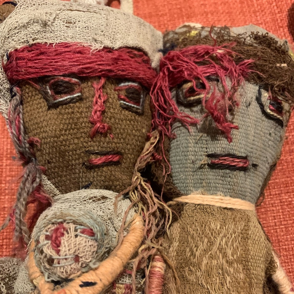 Primitive hand sewn soft doll, aka Chancay Burial Doll.
